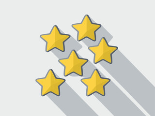 Obraz premium Five Yellow Stars Icon on White Background