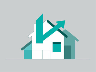 Fototapeta premium Growth and Investment: Housing Market Rise Concept