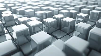 Metallic Cubes Arrange Themselves in a Mesmerizing Abstract Pattern