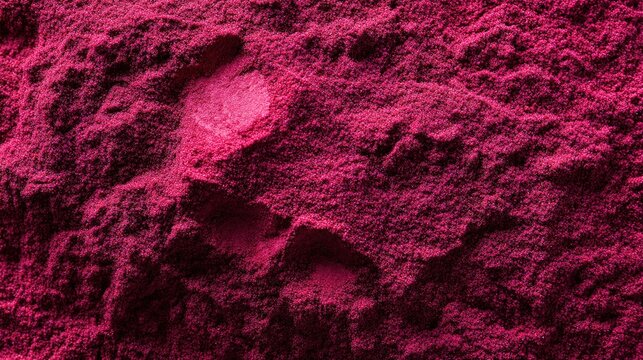  Dried beet root powder background and texture, top view, perfect for culinary and natural themes.