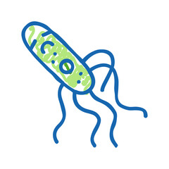 cell bacteria virus icon doodle illustration