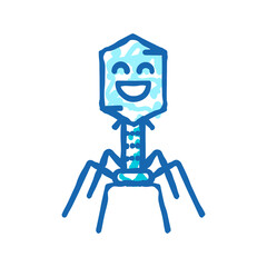 micro bacteria virus icon doodle illustration