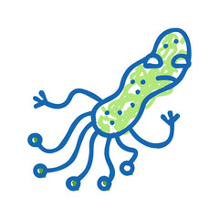 gut bacteria virus icon doodle illustration