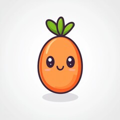 Cute Orange Cartoon Character Pixel Art Illustration