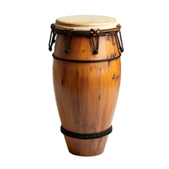 wooden conga drum isolated on white and transparent background