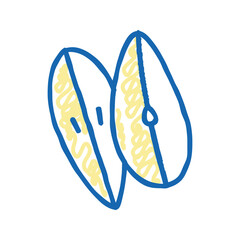 cut pear slices icon doodle illustration