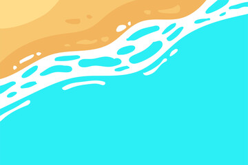Simple illustration of sea and beach top view. Summer vacation background illustration. Ocean Abstract Background Waves. Wavy beach layered illustration.
