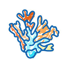 Fototapeta premium coral sea beach summer icon doodle illustration