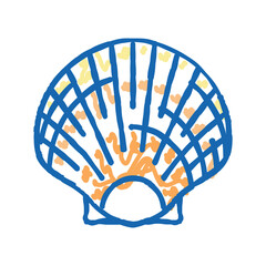 scallop sea shell beach icon doodle illustration