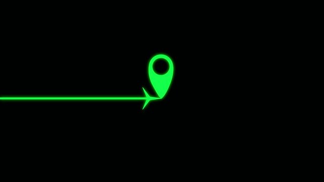 location icon animation, GPS icon and radio wave in gradient color background. Location icon with arrow, 4k video.