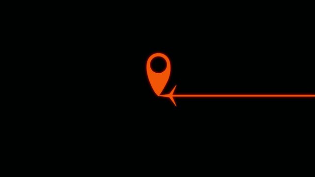 location icon animation, GPS icon and radio wave in gradient color background. Location icon with arrow, 4k video.