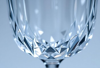 close up of a crystal goblet on a white background