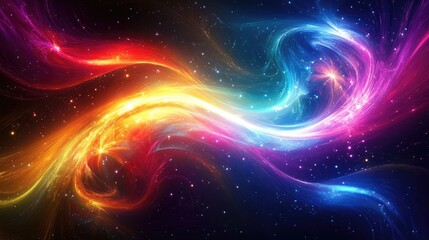 Fototapeta premium Cosmic Dance of Light and Color