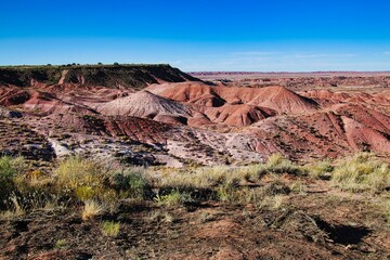 Early Fall in the Painted Desert in Petrified Forest National Park in Arizona.