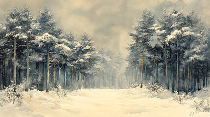 trees in the woods with white snow