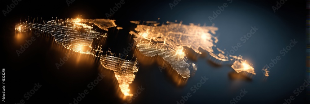 Leinwandbilder exploring the concept of a global online shopping network represented by a glowing world map generat