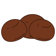sweet chocolate ball snack flat color vector illustration template design