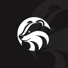 Badger logo on isolated background v68
