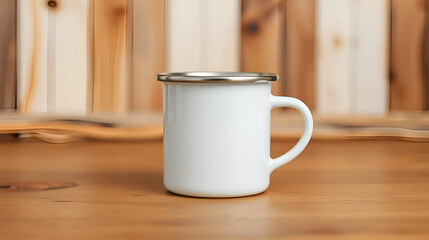 White blank enamel mug