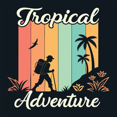 Adventure T shirt design Tropical Adventure in the Mountain
