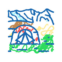 tourism summer icon doodle illustration