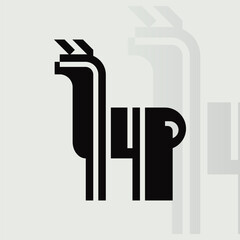 Alpaca logo on isolated background v29