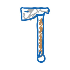 roofing axe weapon icon doodle illustration