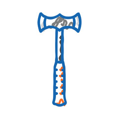 double bit axe weapon icon doodle illustration