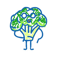 broccoli character icon doodle illustration