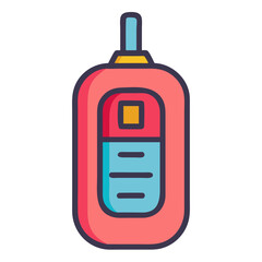 Colorful Car Key Fob Icon Vector - Vibrant, modern vehicle key fob design, perfect for automotive, security, and technology-themed illustrations