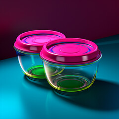 Colorful Food Storage Bowls with Lids On and Off