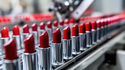 Lipstick Production Line: A Close-Up View