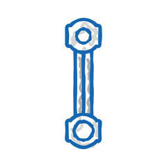 dog bone wrench tool icon doodle illustration