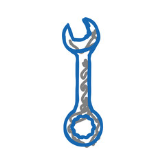combination wrench tool icon doodle illustration