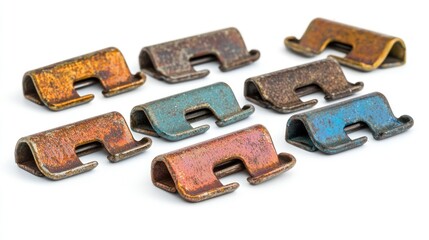 Set staples on white background, clipping path, top