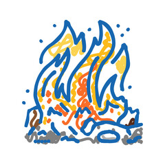 burn fire icon doodle illustration