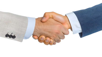 PNG,Male handshake, isolated on white background. Ai Generated Images