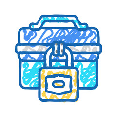 business padlock icon doodle illustration