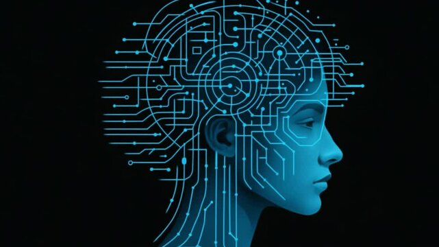 Scientific brain video with a blue screen