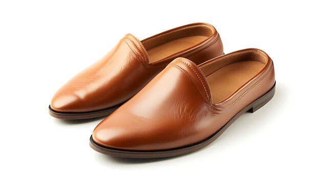 leather sliper on white background