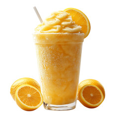 Luminous Frosty Pop Smooth Blend of Orange and Lemon Isolated on Transparent Background