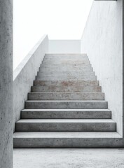 Fototapeta premium Concrete Staircase Ascent with Modern Building.