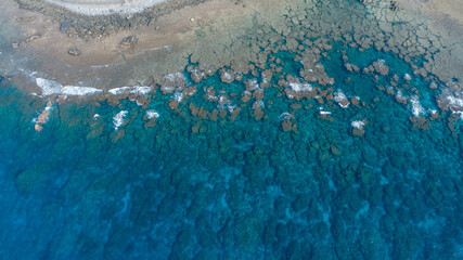 奄美大島の自然。珊瑚礁の海をドローンで撮る。