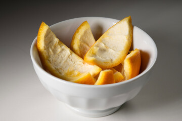 orange peels in bowl