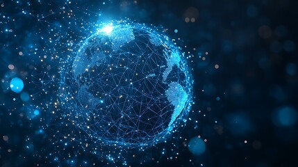 Obraz premium Digital Earth with Global Network Connections