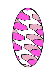 Ilustraci&oacute;n de un patr&oacute;n de forma ovalada con figuras abstractas de diferentes formas y tama&ntilde;os