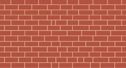 Fototapeta premium Red brick wall seamless pattern construction material texture background vector illustration 