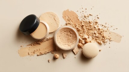 Loose powder and compact foundation.