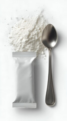 Powdered Substance on White Background: Essential for Baking, Cooking, and Meal Preparation with Culinary Tools and Ingredients