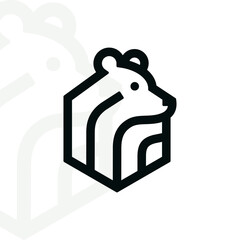 Bear logo on isolated background
